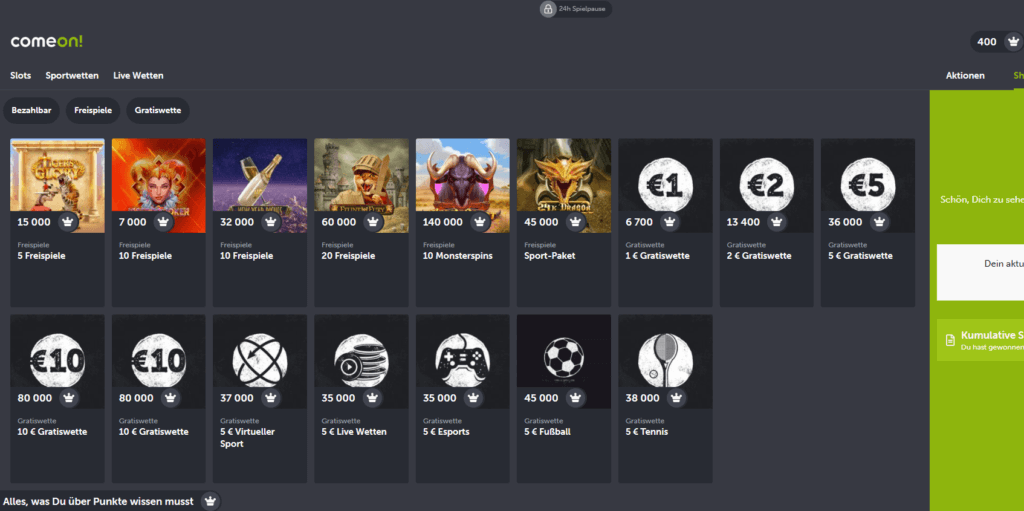 ComeOn Shop Screenshot