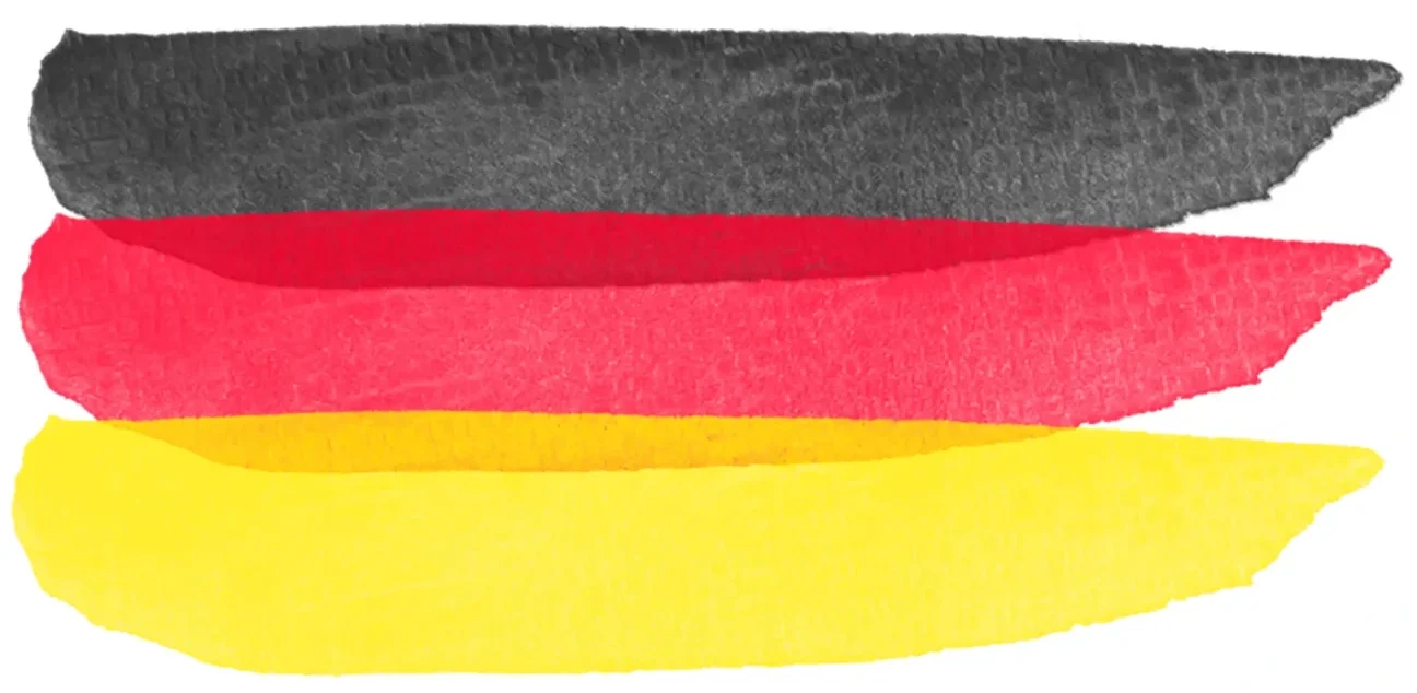 Abstrakte Zeichnung einer Deutschlandflagge.