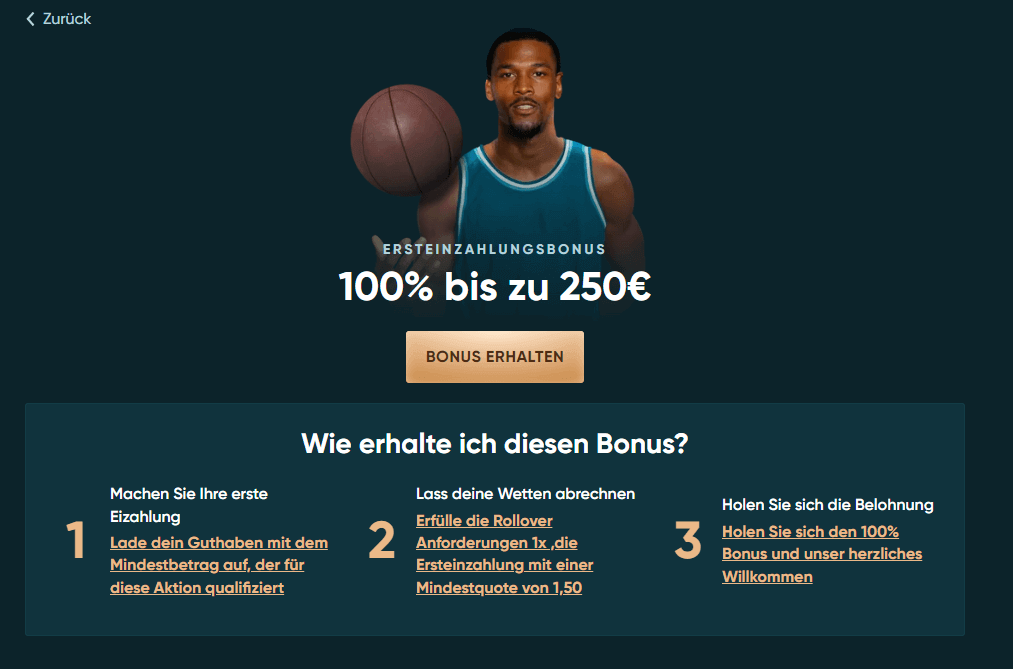 Der Ersteinzahlungsbonus vom Wettanbieter LegendPlay