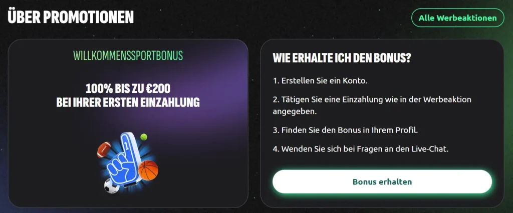 Hexabet Willkommenbonus für die Sportwetten