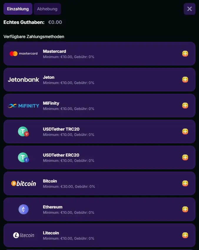 Zahlungsmethoden fuer die Einzahlung beim Wettanbieter NovaJackpot
