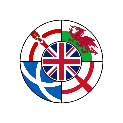 Icon aller britischen Flagge in einem Kreis