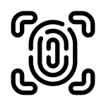 Icon von einem Fingerabdruck eingerahmt