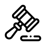 Icon von einem Hammer von einem Richter