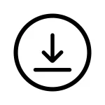 Icon mit Pfeil nach unten der auf einen Strich zeigt um entweder einen Download oder einen Login zu symbolisieren