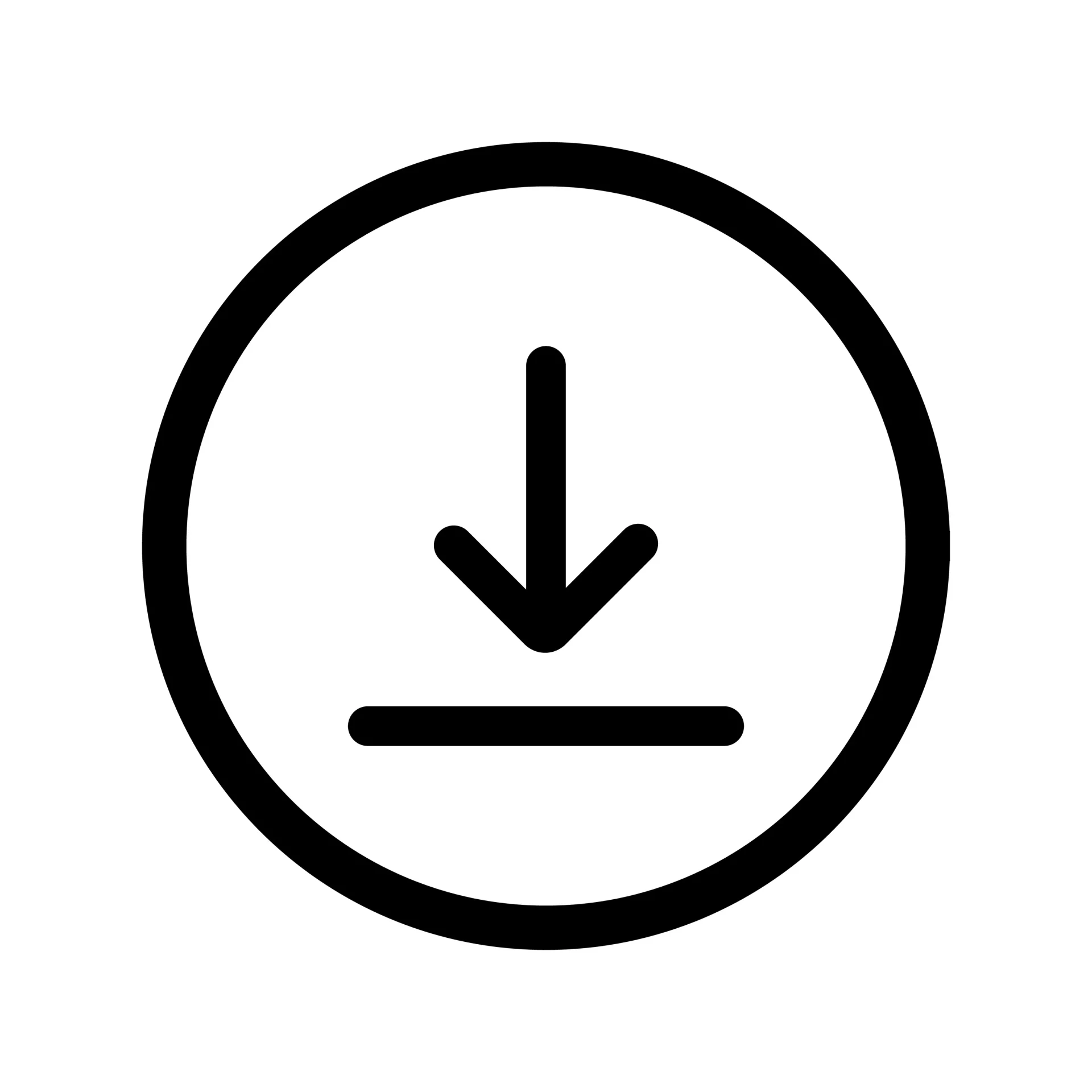 Icon mit Pfeil nach unten der auf einen Strich zeigt um entweder einen Download oder einen Login zu symbolisieren
