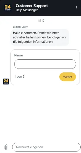 Ein Live-Chat beim Wettanbieter 24Slots