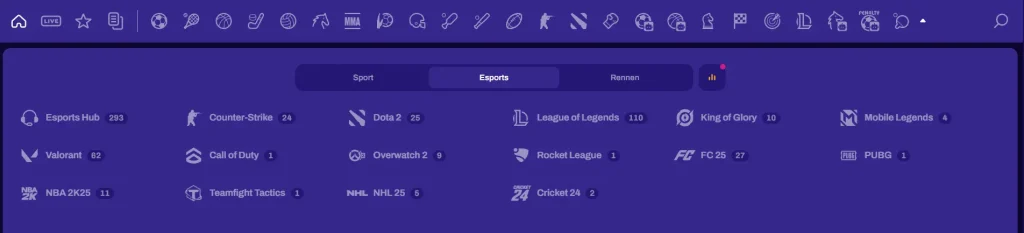 Auswahl aller eSport Wetten beim Clash Royale Wettanbieter CandySpinz