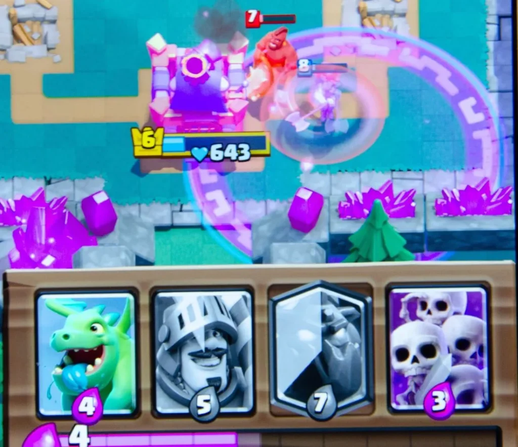 Ausschnitt aus der Endphase eines Clash-Royale-Spiels