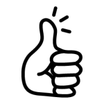 Icon eines Daumen, der hoch zeigt