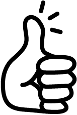 Icon eines Daumen, der hoch zeigt