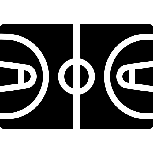 Icon eines Basketballfelds in schwarz weiß