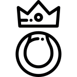 Icon eines Tennisballes mit einer Krone darüber