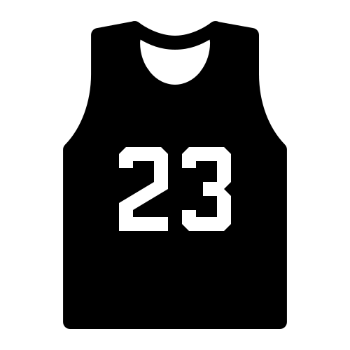 Icon eines Basketball Trikots in schwarz weiß