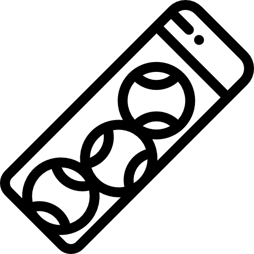 Icon eines Tennisballbehälters in dem sich drei Tennisbälle befinden