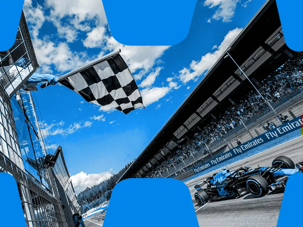 Ein Formel 1 Wagen an der Startbahn