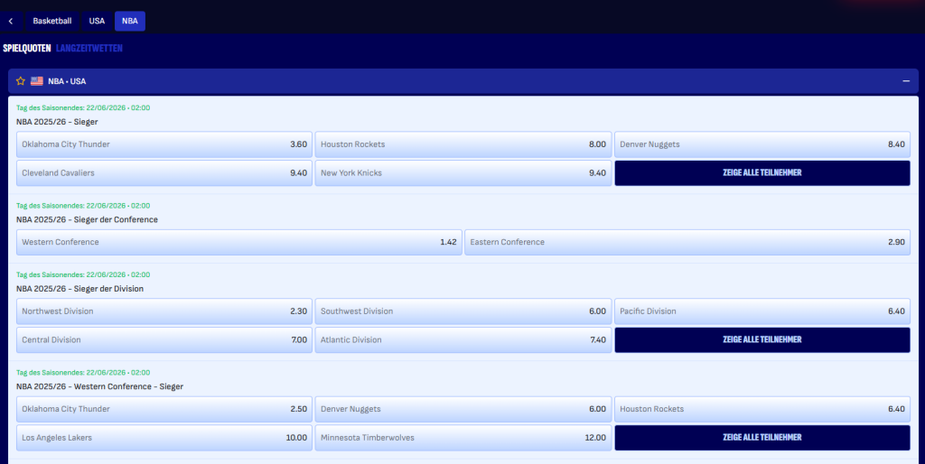 NBA Wetten bei Bankonbet