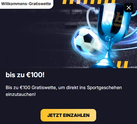 Ersteinzahlungsbonus fuer Sportwetten bei Roibets