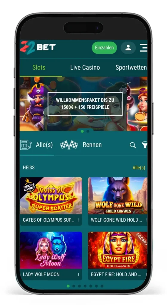 Einblick in die Spielautomaten im Sportwetten Casino 22bet
