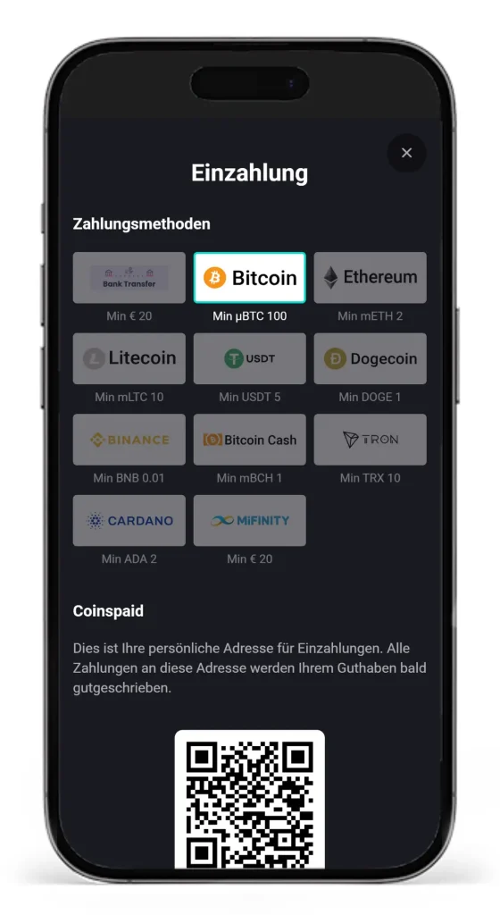 Einzahlungen via Bitcoin bei N1Bet Bitcoin Wettanbieter