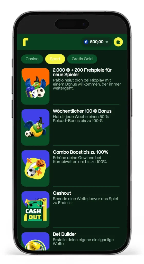 Bonusprogramm fuer Sportwetten vom Wettanbieter RioPlay