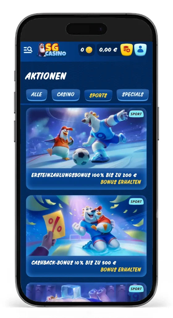 Sport Bonusprogramm vom Wettanbieter SG Casino