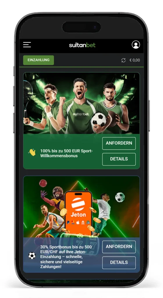 Einblick in das Sportwetten Bonus Programm vom Wettanbieter Sultanbet
