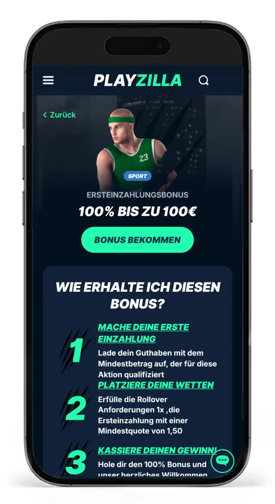 Ersteinzahlungsbonus Sport vom Wettanbieter ohne LUGAS PlayZilla