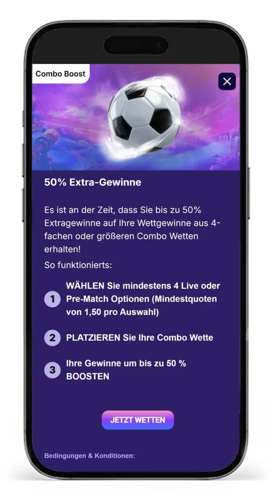 Kombiwetten Boost auf Sportwetten bei BlindLuck
