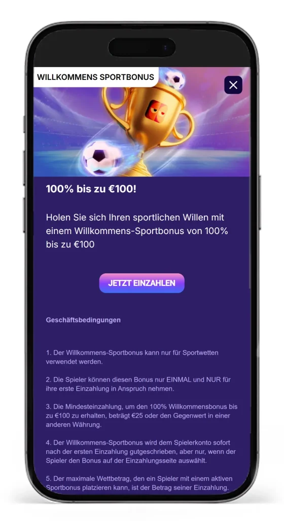 BlindLuck Willkommensbonus fuer Sportwetten
