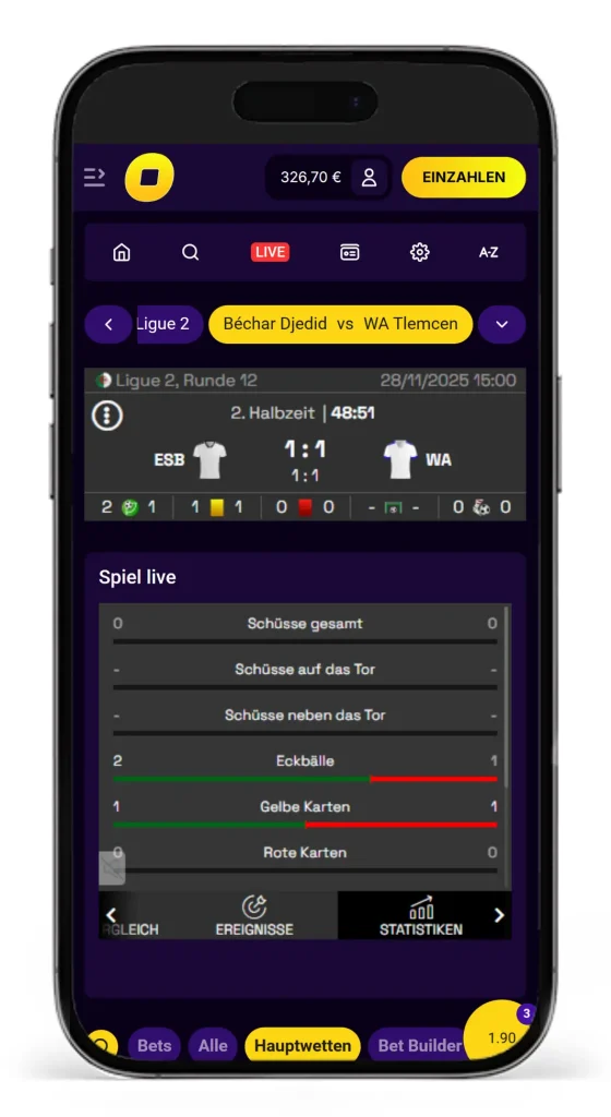 Livewetten mit Statistiken bei CasinoLoots