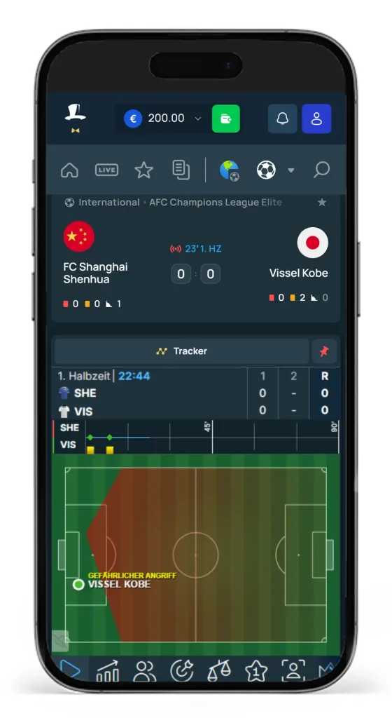 Livewetten mit Livecenter und Statistiken beim Buchmacher Fortunejack