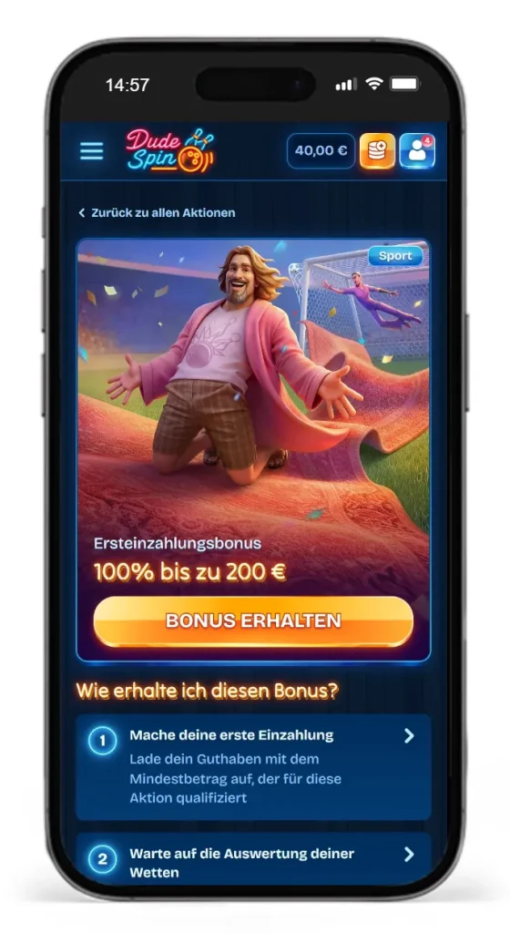 Willkommensbonus bei DudeSpin