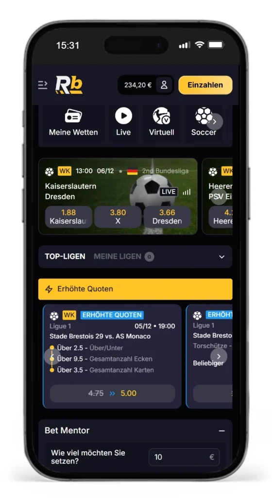 Neuer Wettanbieter Roibets mit erhoehten Quoten auf zahlreiche Top-Events