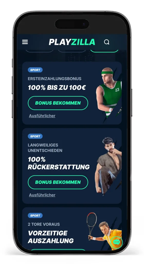 Auszug aus den Bonusaktionen fuer Sportwetten vom Wettanbieter mit Weihnachtsbonus PlayZilla
