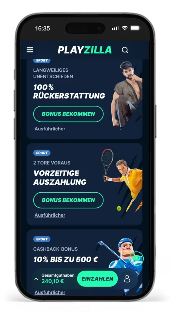 Sportwetten-Bonusprogramm vom Online Wettanbieter PlayZilla