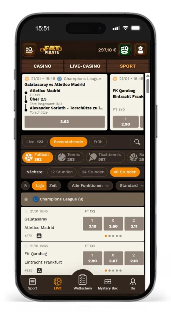 Bevorstehende Sportwetten-Events bei Fatpirate