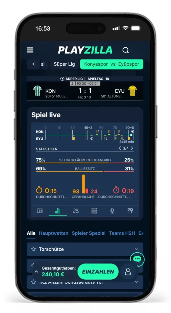 Livewetten mit Livecenter bei PlayZilla