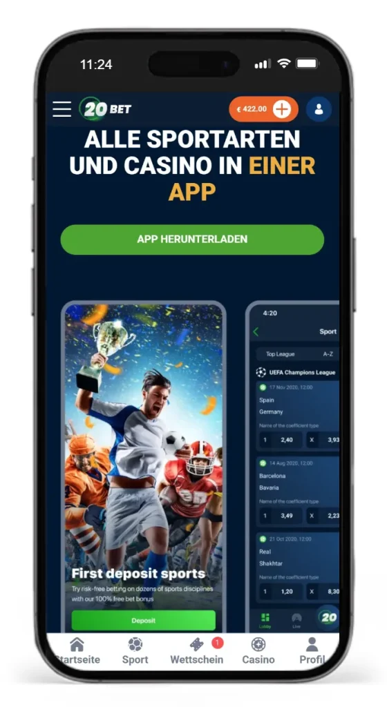 20Bet Sportwetten App zum Download fuer iOS und Android
