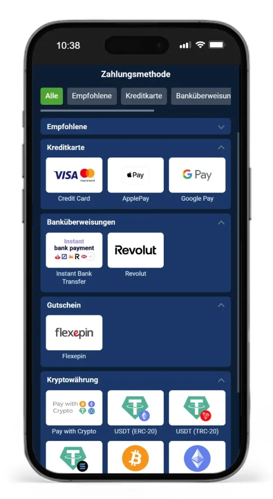 Zahlungsemethoden von 20Bet fuer Online Sportwetten