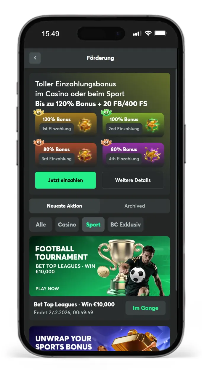 Anbieter BC Game fuer Sportwetten mit mehreren Wettkonten
