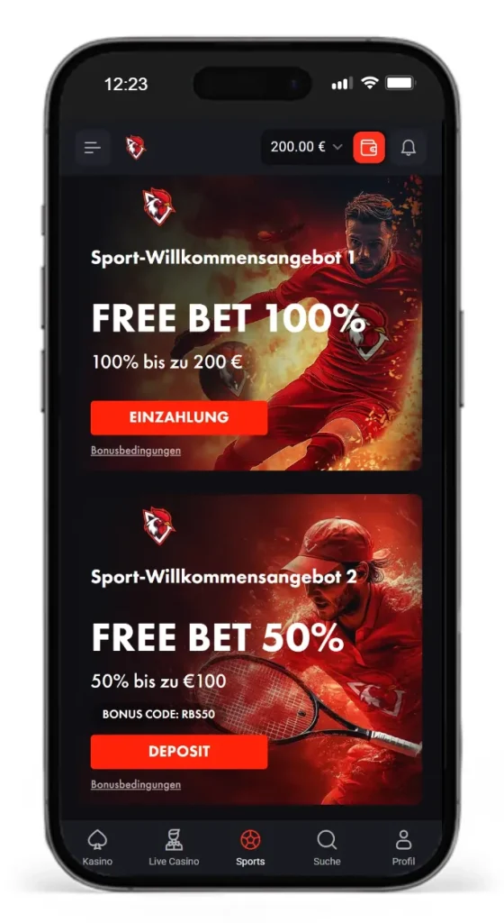 Willkommensbonus fuer Sportwetten vom paysafecard Wettanbieter RoosterBet