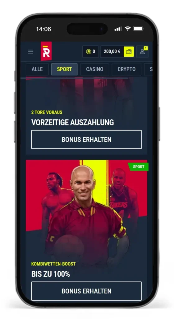 Bonusprogramm fuer Sportwetten vom Online Wettanbieter Rabona