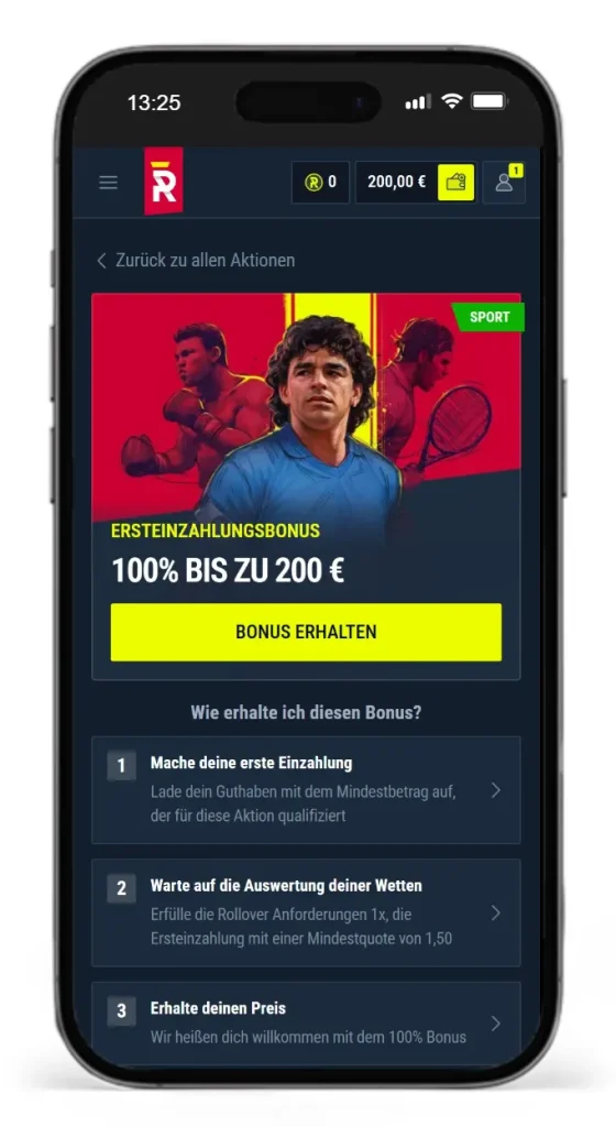 Sport Willkommensbonus von Rabona
