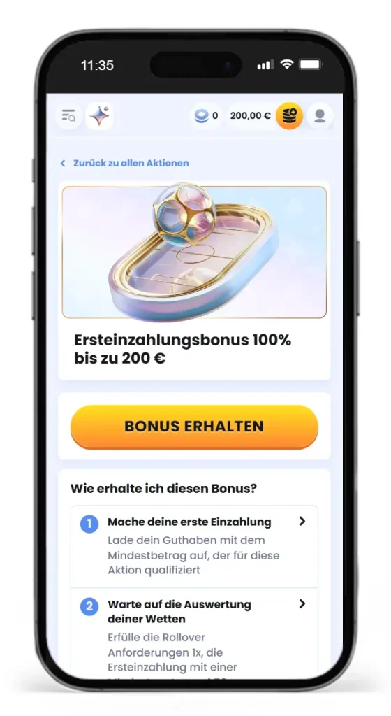 Ersteinzahlungsbonus fuer Sportwetten vom Online Wettanbieter CasinoLab