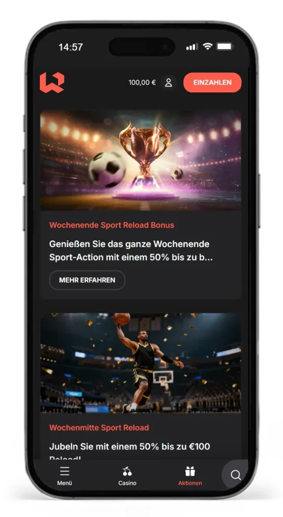 Wettson Reload Bonusaktionen fuer Sportwetten