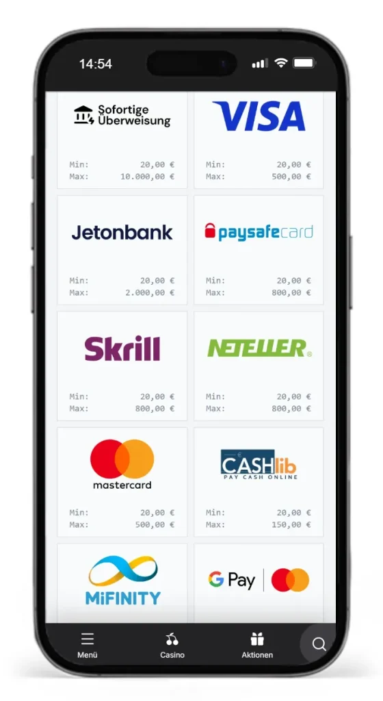Einzahlungsmethoden fuer Online Sportwetten bei Wettson