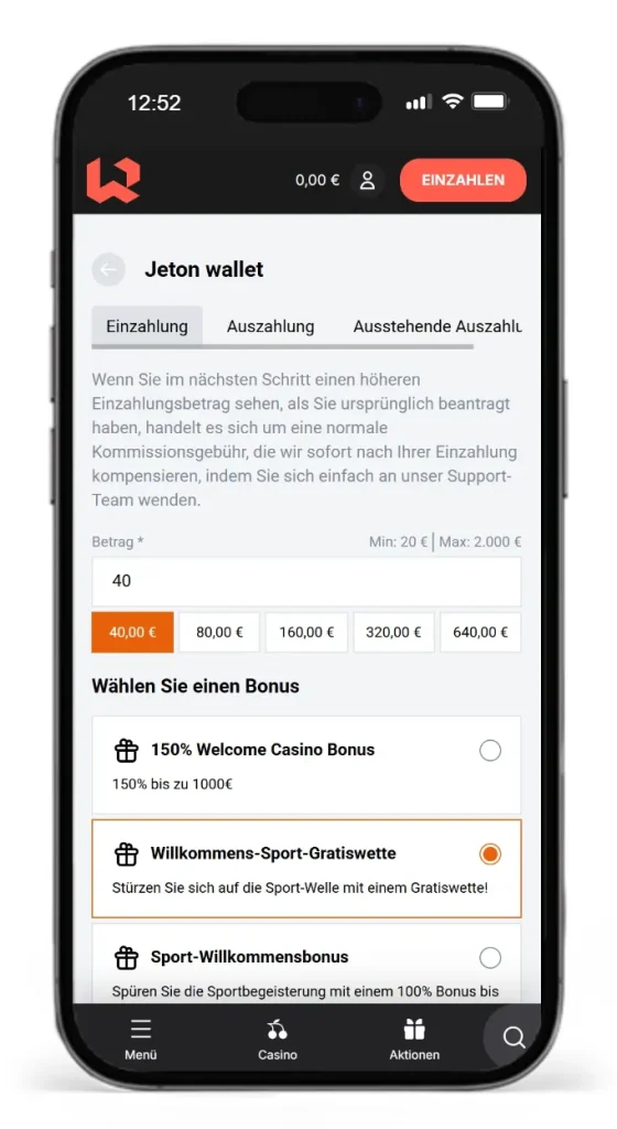 Willkommens Sport Gratiswette vom Wettanbieter Wettson