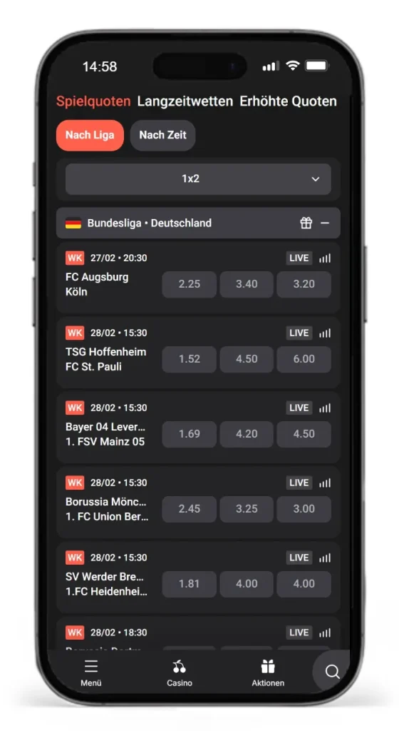 Fussball Bundesliga Wettquoten von Wettson