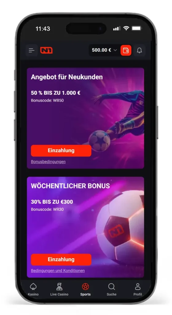 N1 Bet Sport Willkommensbonus fuer Telegram Wetttipps